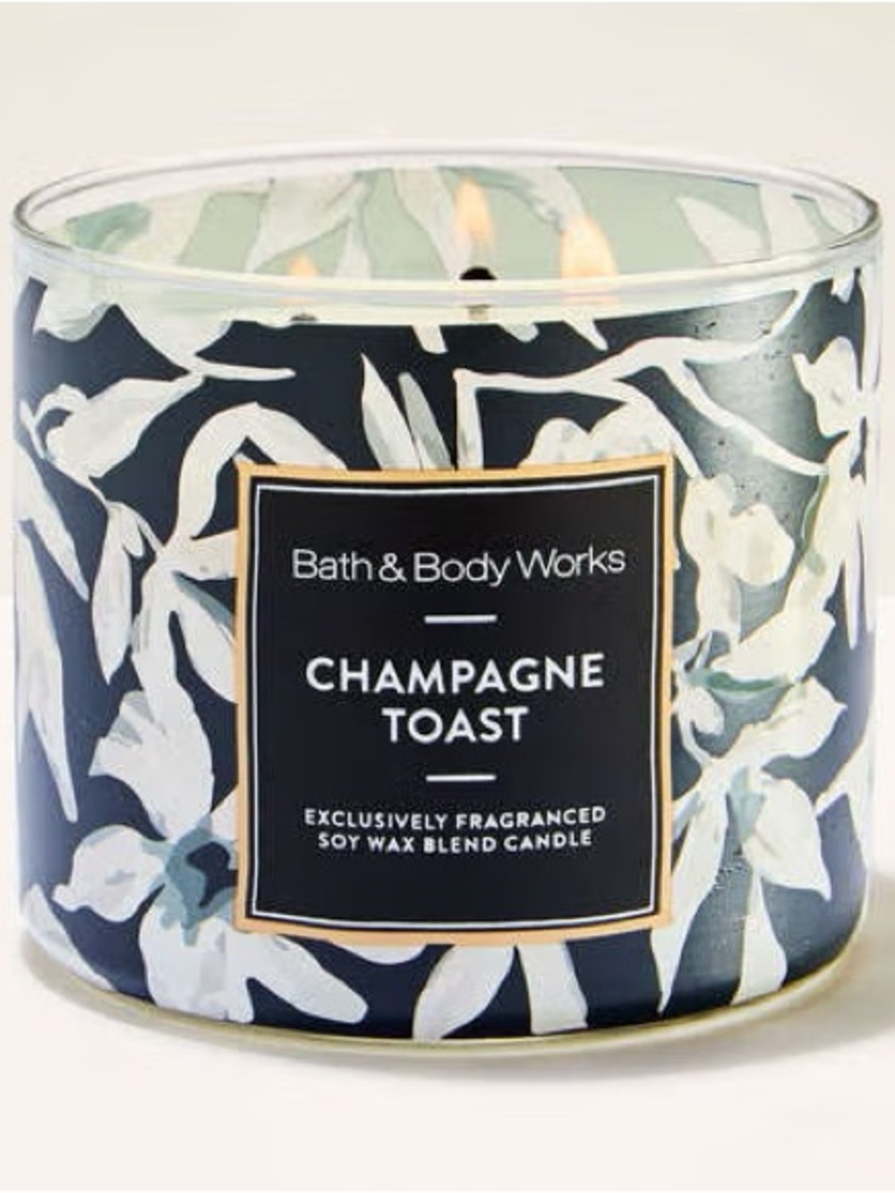 NEW! Bath & Body Works Champagne Toast 3-Wick Candle w Decorative Metal Lid